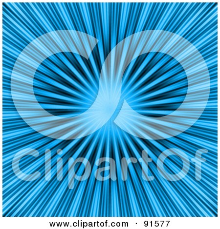 Royalty-Free (RF) Clipart Illustration of a Blue Burst Background by Arena Creative
