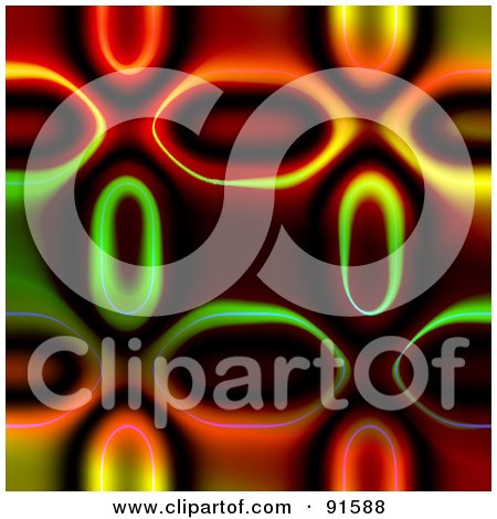Royalty-Free (RF) Clipart Illustration of a Funky Colorful Background With Pill Shapes by Arena Creative