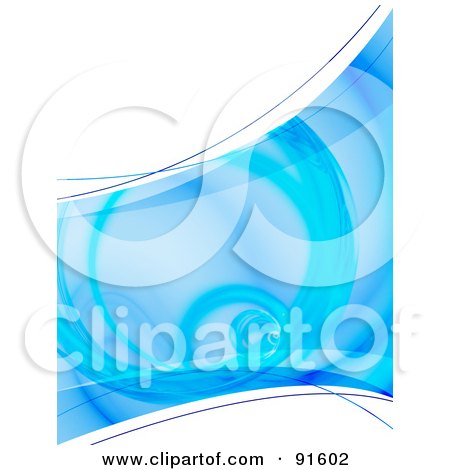 Royalty-Free (RF) Clipart Illustration of a Blue And White Fractal Spiral Background by Arena Creative