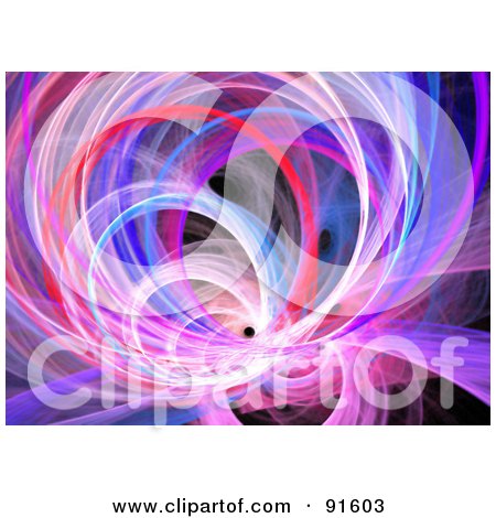 Royalty-Free (RF) Clipart Illustration of a Vibrant Purple Fractal Spiral Vortex by Arena Creative