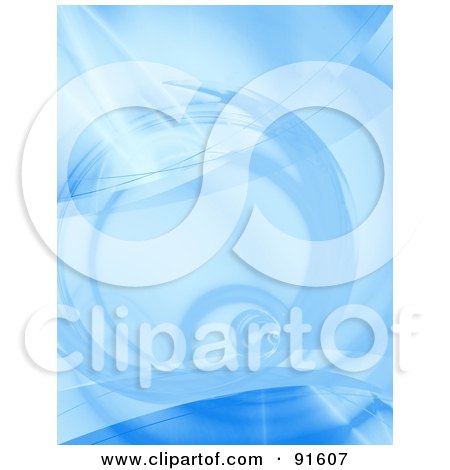 Royalty-Free (RF) Clipart Illustration of a Blue Fractal Spiral Background by Arena Creative