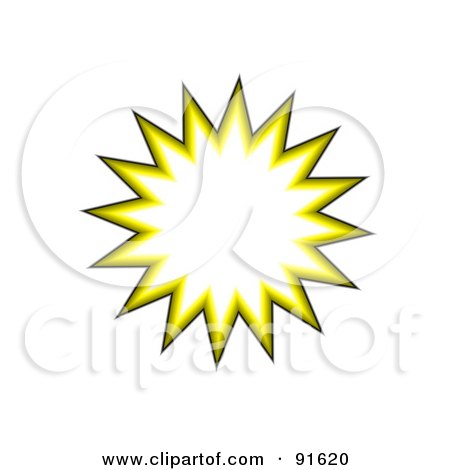 Royalty-Free (RF) Clipart Illustration of a White And Yellow Burst Icon, On White by Arena Creative