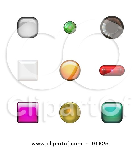 Royalty-Free (RF) Clipart Illustration of Colorful And Various Shaped App Buttons by Arena Creative