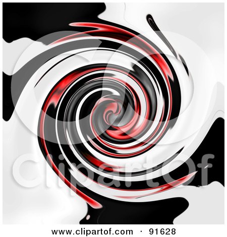 Royalty-Free (RF) Clipart Illustration of a Red, White And Black Cow Swirl Background by Arena Creative