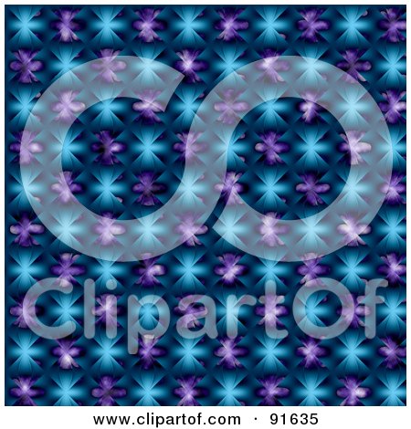 Royalty-Free (RF) Clipart Illustration of a Purple And Blue Patchwork Pattern by Arena Creative