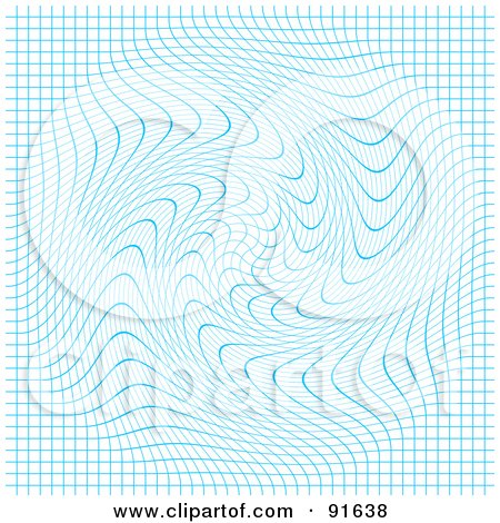 Royalty-Free (RF) Clipart Illustration of a Swirly Blue Grid Background by Arena Creative