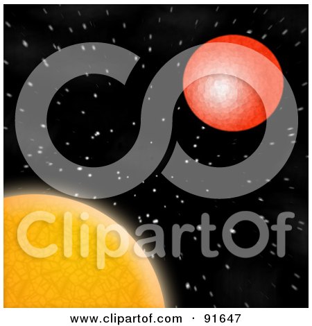 Royalty-Free (RF) Clipart Illustration of The Sun And Mars With Stars by Arena Creative