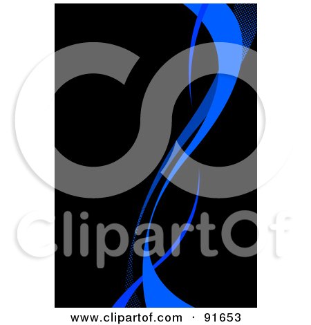 Royalty-Free (RF) Clipart Illustration of a Blue And Black Swoosh Background by Arena Creative