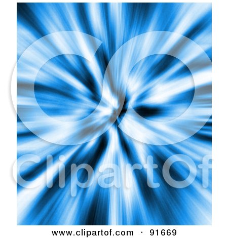 Royalty-Free (RF) Clipart Illustration of a Blurry Blue Explosive Burst by Arena Creative