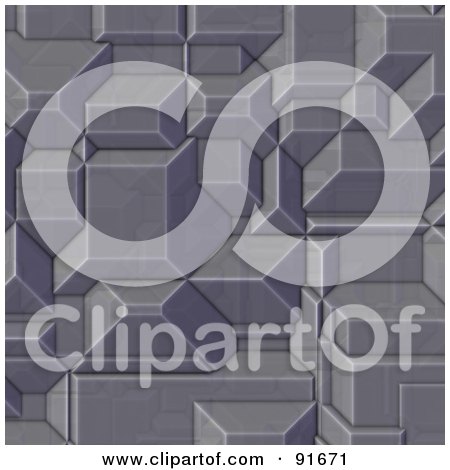 Royalty-Free (RF) Clipart Illustration of a Geometric Blocky Gray Background by Arena Creative