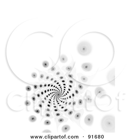 Royalty-Free (RF) Clipart Illustration of a Swirling Vortex Of Gray And Black Circles Over White by Arena Creative