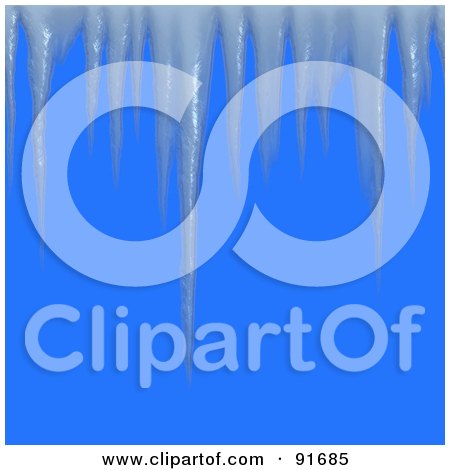Royalty-Free (RF) Clipart Illustration of Sharp Icicles Suspended Over Blue by Arena Creative