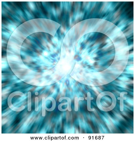 Royalty-Free (RF) Clipart Illustration of a Background Of Bursting Blurry Blue Light by Arena Creative