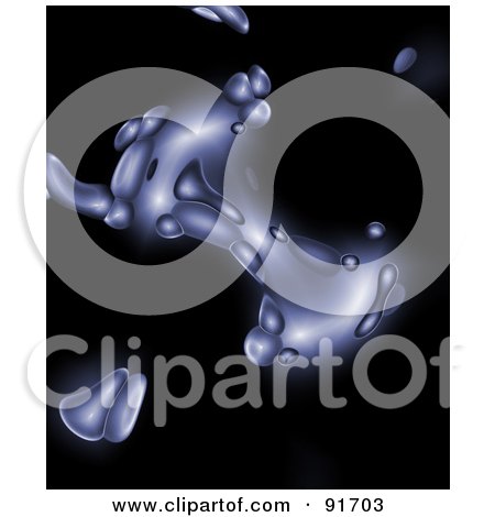 Royalty-Free (RF) Clipart Illustration of a 3d Blue Blob Over Black by Arena Creative