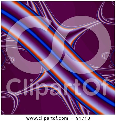 Royalty-Free (RF) Clipart Illustration of a Purple, Blue And Red Line Flowing Through A Purple Background by Arena Creative