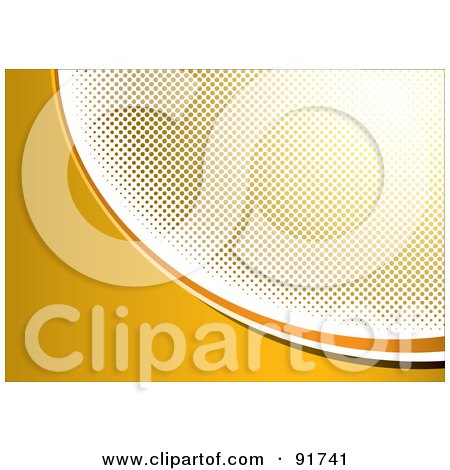 Royalty-Free (RF) Clipart Illustration of an Orange Curve Halftone Background by michaeltravers