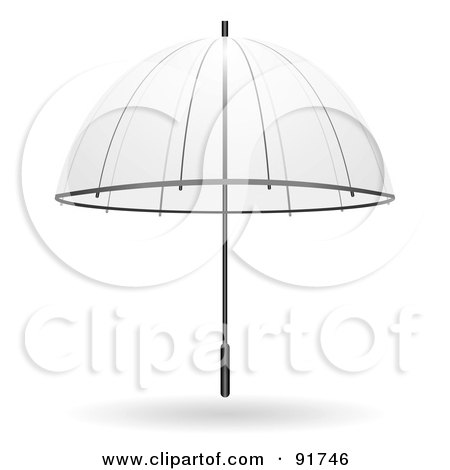 Royalty-Free (RF) Clipart Illustration of a Clear Wire Rimmed Umbrella by michaeltravers
