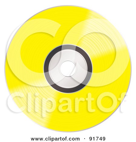 Royalty-Free (RF) Clipart Illustration of a Shiny Yellow CD by michaeltravers