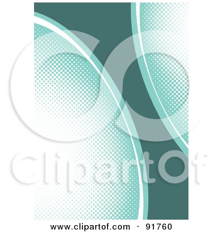 Royalty-Free (RF) Clipart Illustration of a Green Halftone Background With A Solid Diagonal Area by michaeltravers