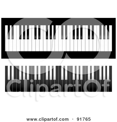 Royalty-Free (RF) Clipart Illustration of a Digital Collage Of Light And Dark Piano Keyboards by michaeltravers