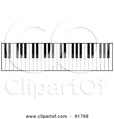 Royalty-Free (RF) Clipart Illustration of a Long Piano Keyboard by michaeltravers