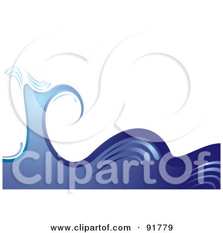 Royalty-Free (RF) Clipart Illustration of a Blue Splash On The Surface Of Waves by michaeltravers