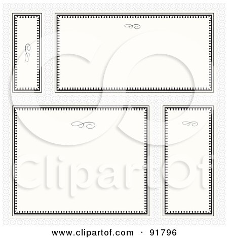 Royalty-Free (RF) Clipart Illustration of a Digital Collage Of Certificate Borders - 6 by BestVector