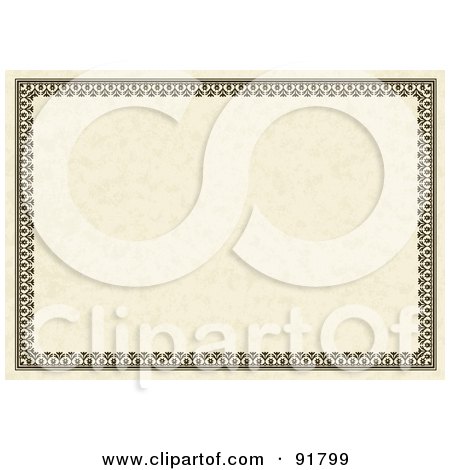 Royalty-Free (RF) Clipart Illustration of an Elegant Certificate Frame With A Parchment Texture - 2 by BestVector