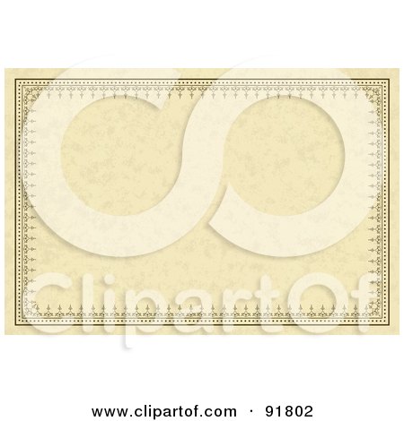 Royalty-Free (RF) Clipart Illustration of an Elegant Certificate Frame With A Parchment Texture - 1 by BestVector
