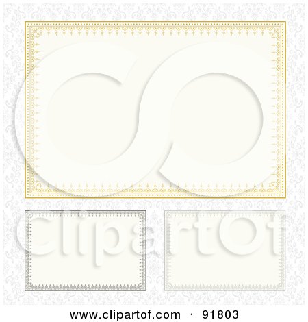 Royalty-Free (RF) Clipart Illustration of a Digital Collage Of Certificate Borders - 1 by BestVector