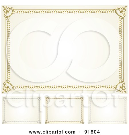 Royalty-Free (RF) Clipart Illustration of a Digital Collage Of Certificate Borders - 2 by BestVector