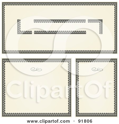 Royalty-Free (RF) Clipart Illustration of a Digital Collage Of Certificate Borders - 17 by BestVector