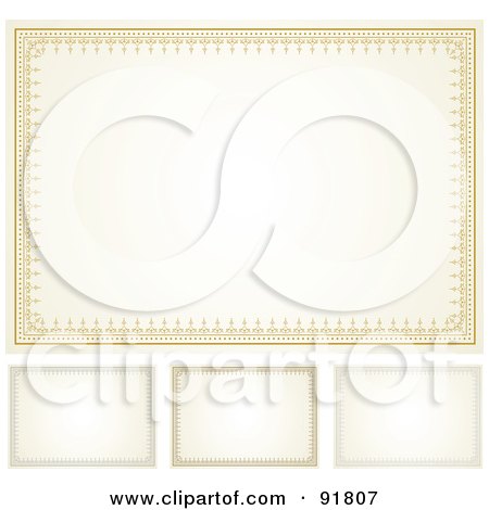 Royalty-Free (RF) Clipart Illustration of a Digital Collage Of Certificate Borders - 8 by BestVector