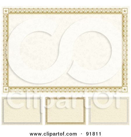 Royalty-Free (RF) Clipart Illustration of a Digital Collage Of Certificate Borders - 3 by BestVector