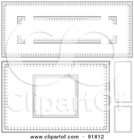 Royalty-Free (RF) Clipart Illustration of a Digital Collage Of Certificate Borders - 19 by BestVector