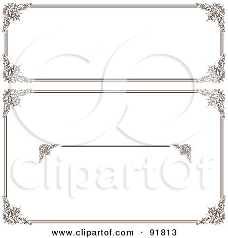 Royalty-Free (RF) Clipart Illustration of a Digital Collage Of Certificate Borders - 14 by BestVector