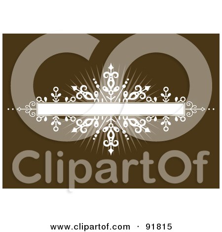Royalty-Free (RF) Clipart Illustration of a White Burst Banner Over Brown by BestVector