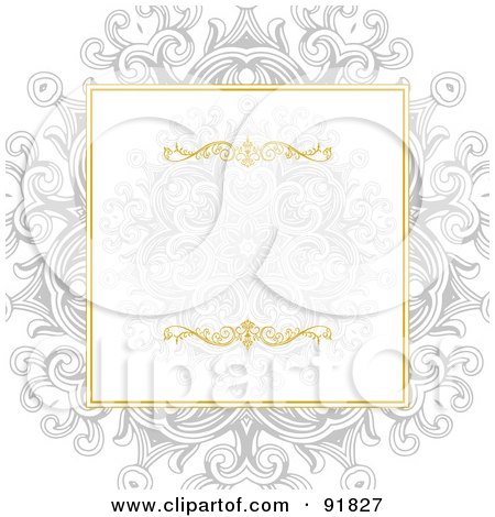 Royalty-Free (RF) Clipart Illustration of a Text Box Over Floral Designs by BestVector