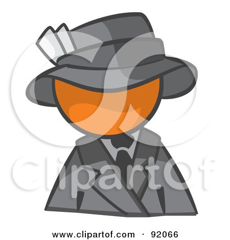 Royalty-Free (RF) Clipart Illustration of an Orange Man Avatar Dressed For A Night On The Town by Leo Blanchette