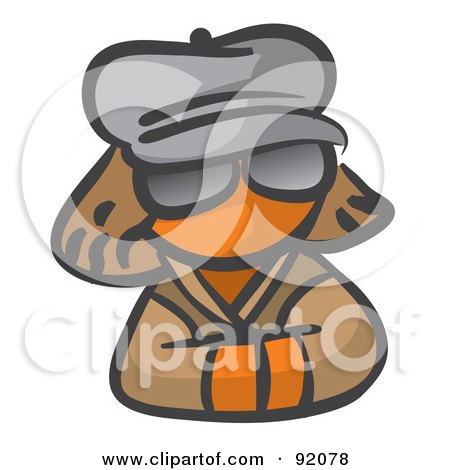 Royalty-Free (RF) Clipart Illustration of an Orange Woman Avatar Incognito by Leo Blanchette
