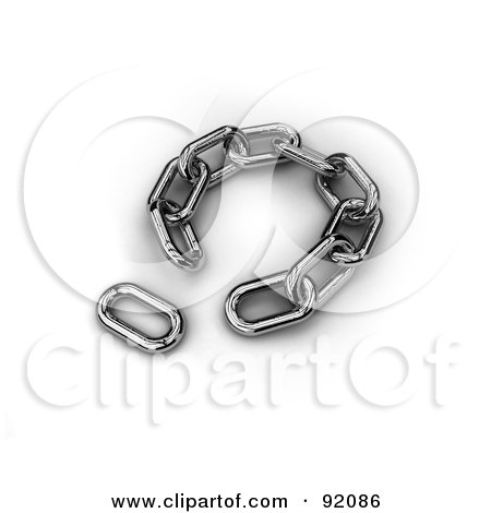Royalty-Free (RF) Clipart Illustration of a 3d Chain With One Missing Link Outside Of The Circle by stockillustrations