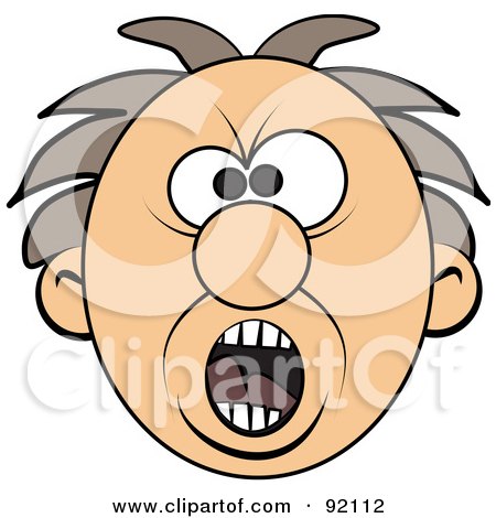 Royalty-Free (RF) Clipart Illustration of a Screaming Mad Man's Face by djart