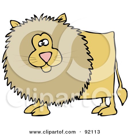 Royalty-Free (RF) Clipart Illustration of a Chubby Male Lion With A Beige Mane by djart