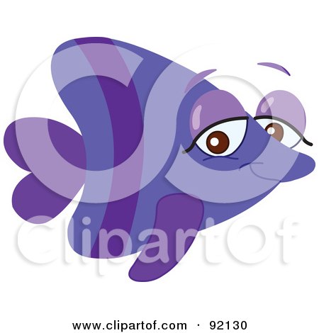 Royalty-Free (RF) Clipart Illustration of an Adorable Purple Tropical Fish by yayayoyo