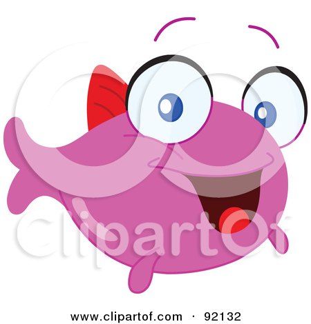 Royalty-Free (RF) Clipart Illustration of an Adorable Pink Tropical Fish by yayayoyo