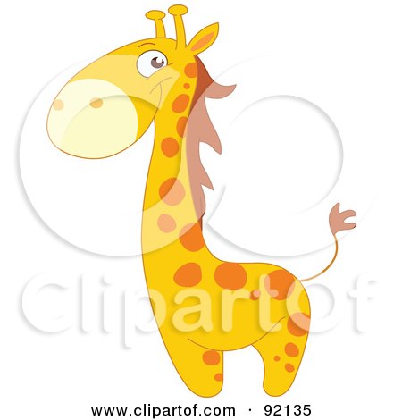Royalty-Free (RF) Clipart Illustration of an Adorable Giraffe With Orange Spots by yayayoyo