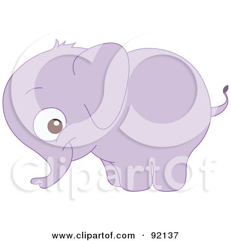 Royalty-Free (RF) Clipart Illustration of an Adorable Purple Elephant Grinning by yayayoyo