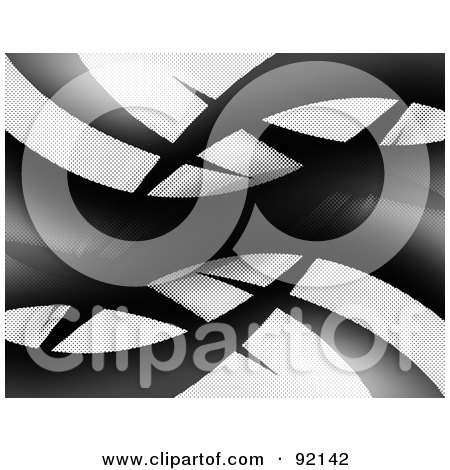 Royalty-Free (RF) Clipart Illustration of a Background Of Black And Gray Swooshes by Arena Creative