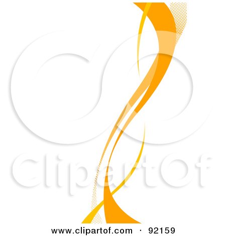 Royalty-Free (RF) Clipart Illustration of a Background Of Vertical Orange Swooshes Over White by Arena Creative