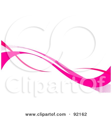 Royalty-Free (RF) Clipart Illustration of a Background Of Pink Horizontal Swooshes Over White by Arena Creative
